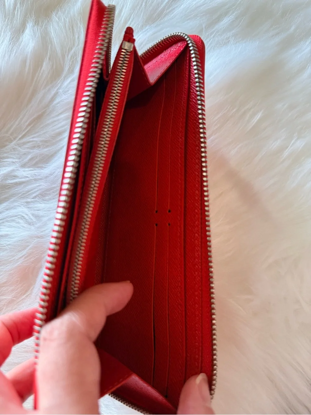 Louis Vuitton Red Epi Leather Zip-Around Wallet